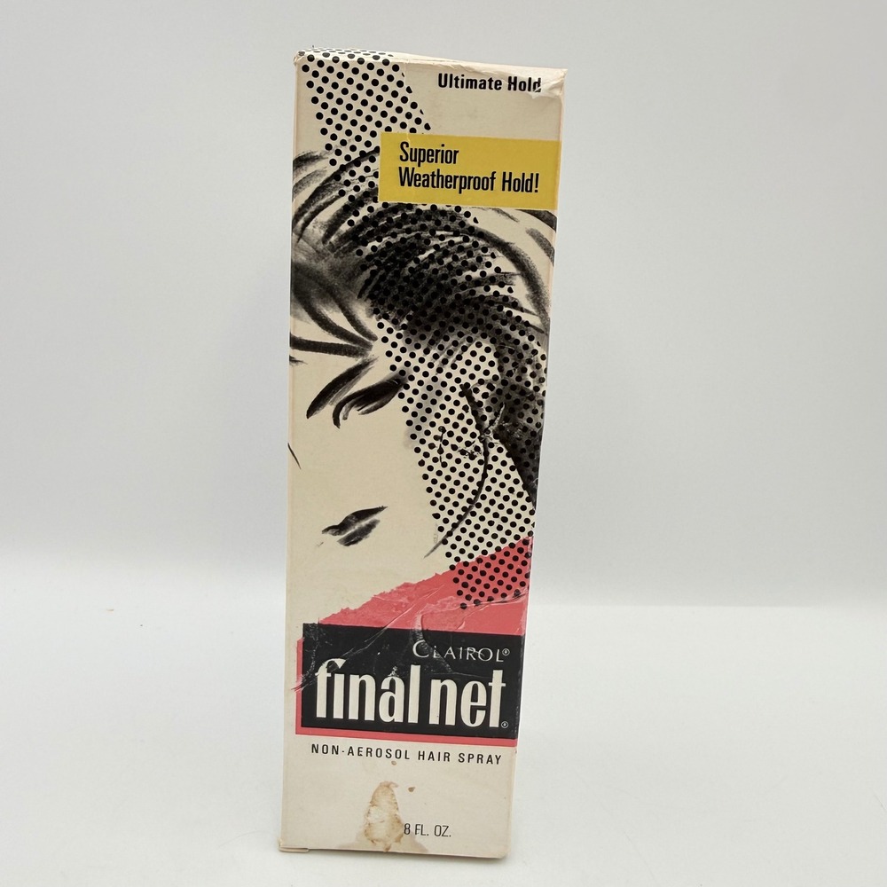 Vintage 1989 Clairol Final Net Ultimate Hold Non-Aerosol Hair Spray 8 oz Boxed